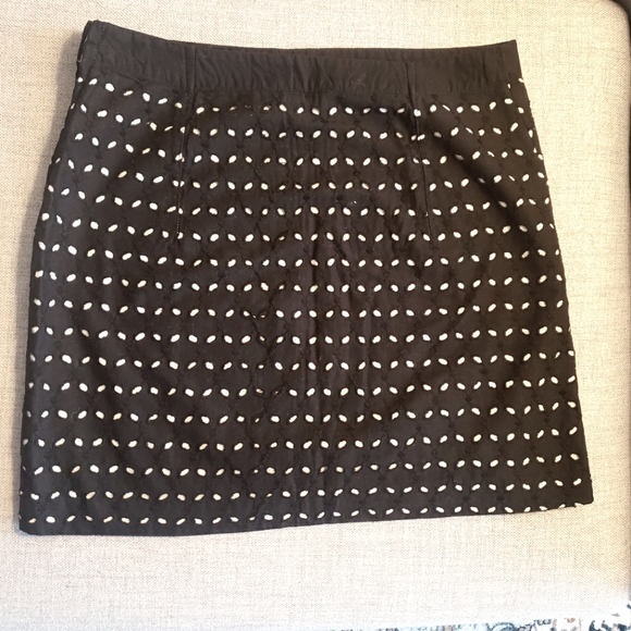 Mango 100% Cotton Pointelle Black Skirt - Picture 3 of 6